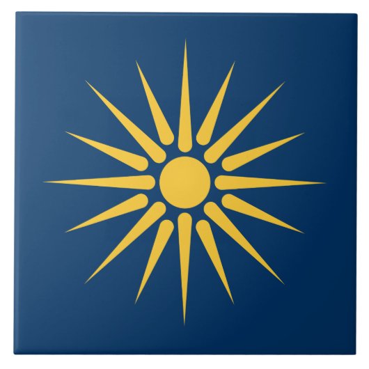 Macedonia Flag on Tile Tegeltje (Voorkant)