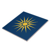 Macedonia Flag on Tile Tegeltje (Zijkant)