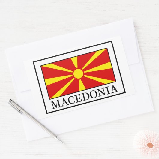 Macedonia Rechthoekige Sticker (Envelop)