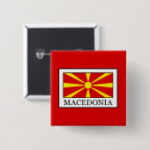 Macedonia Vierkante Button 5,1 Cm (Voorkant /achterkant)