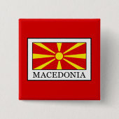 Macedonia Vierkante Button 5,1 Cm (Voorkant)