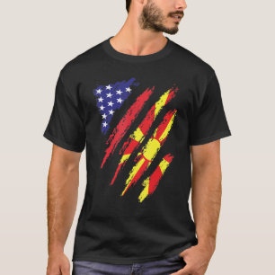 Macedonië Amerikaans gekweekte vlag USA Patriottis T-shirt