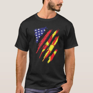 Macedonië Amerikaans Geteelde Vlag USA Patriot Erf T-shirt