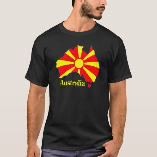 Macedonië Australia Map T-Shirt (Voorkant)