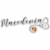 Macedonië - hartvlag sticker (Voorkant)