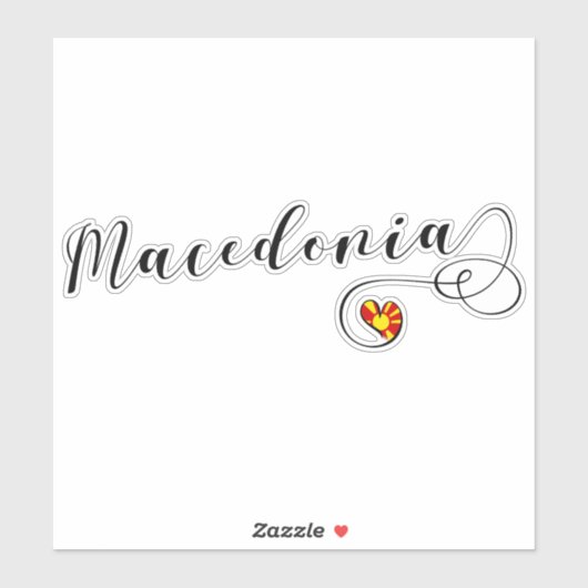 Macedonië - hartvlag sticker (Vel)