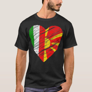 Macedonië Italië Italiaanse vlag Macedonische vlag T-shirt