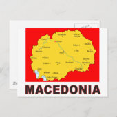 Macedonië-kaart Briefkaart (Voorkant / Achterkant)