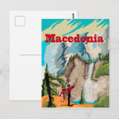 Macedonië, koppel op wandeltocht, vintage-reis briefkaart (Voorkant / Achterkant)