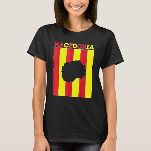 Macedonië Landgrenzen T-shirt (Voorkant)