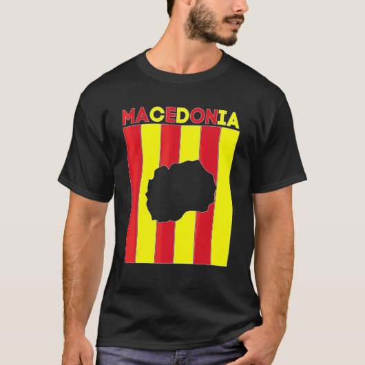 Macedonië Landgrenzen T-shirt (Voorkant)