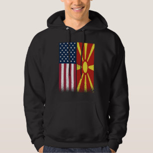 Macedonië Macedonisch Amerikaanse Vlaggen Trots US Hoodie