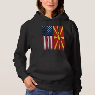 Macedonië Macedonische Amerikaanse Vlaggen Trots U Hoodie