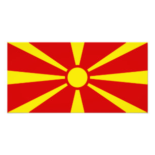 Macedonië - Macedonische vlag Foto Afdruk