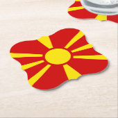 Macedonië (Macedonische vlag) Kartonnen Onderzetters (Gekanteld)