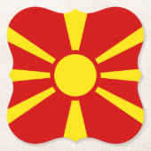 Macedonië (Macedonische vlag) Kartonnen Onderzetters (Voorkant)