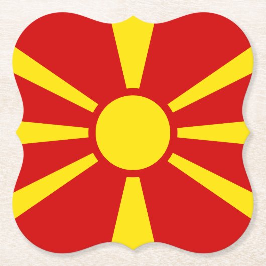 Macedonië (Macedonische vlag) Kartonnen Onderzetters (Voorkant)