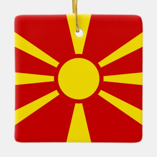 Macedonië (Macedonische vlag) Keramisch Ornament (Voorkant)