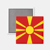 Macedonië (Macedonische vlag) Magneet (Voorkant / Achterkant)