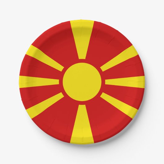 Macedonië (Macedonische vlag) Papieren Bordje (Voorkant)