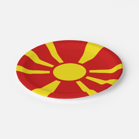Macedonië (Macedonische vlag) Papieren Bordje (Gekanteld)