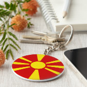 Macedonië (Macedonische vlag) Sleutelhanger (Zijkant)