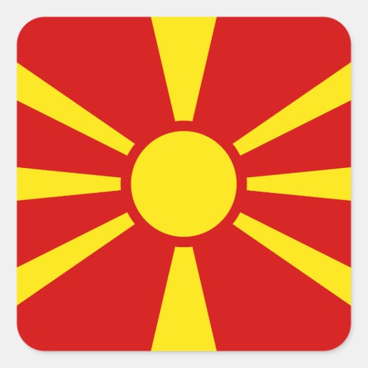 Macedonië (Macedonische vlag) Vierkante Sticker (Voorkant)