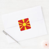 Macedonië (Macedonische vlag) Vierkante Sticker (Envelop)
