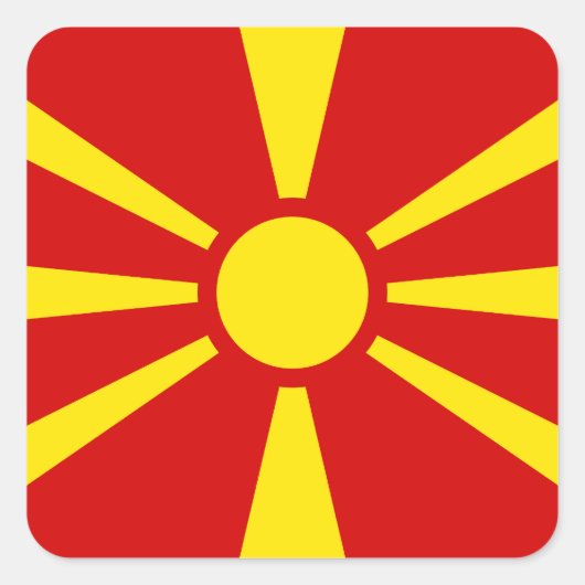 Macedonië - Macedonische vlag Vierkante Sticker (Voorkant)