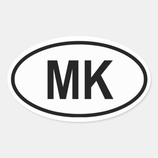 Macedonië "MK" Ovale Sticker (Voorkant)