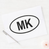 Macedonië "MK" Ovale Sticker (Envelop)