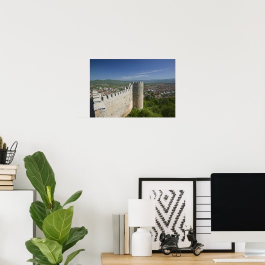 MACEDONIË, Ohrid. Kasteel van Samoil / Poster (Thuiskantoor)