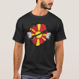 Macedonië Pure Roots Flag Black T-shirt