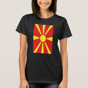Macedonië Retro Nationale Vlag Noord-Macedonië T-shirt