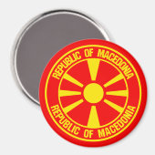 Macedonië-ronde Embleem Magneet (Voorkant / Achterkant)