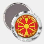 Macedonië-ronde Embleem Magneet (Voorkant / Achterkant)