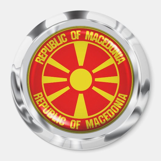 Macedonië-ronde Embleem Magneet (Voorkant)