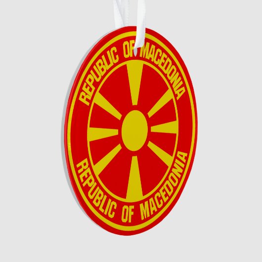 Macedonië-ronde Embleem Ornament (voorkant)