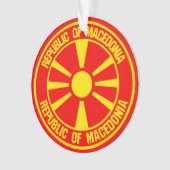 Macedonië-ronde Embleem Ornament (voorkant)