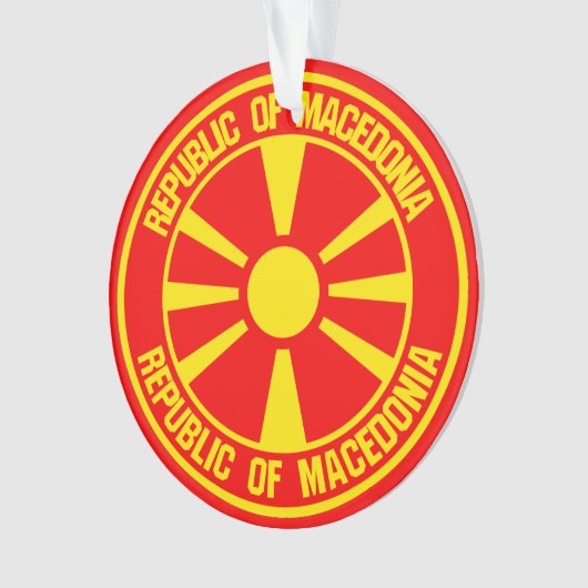 Macedonië-ronde Embleem Ornament (voorkant)
