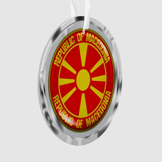 Macedonië-ronde Embleem Ornament (voorkant)