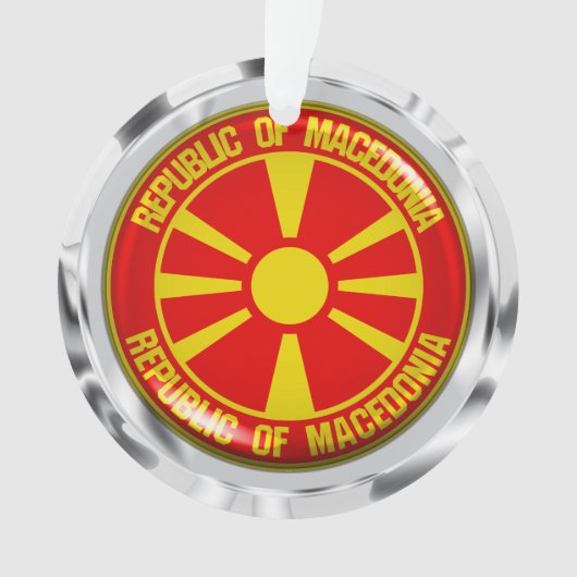 Macedonië-ronde Embleem Ornament (voorkant)