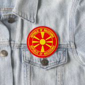 Macedonië-ronde Embleem Ronde Button 7,6 Cm (In situ)
