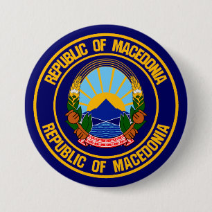 Macedonië-ronde Embleem Ronde Button 7,6 Cm