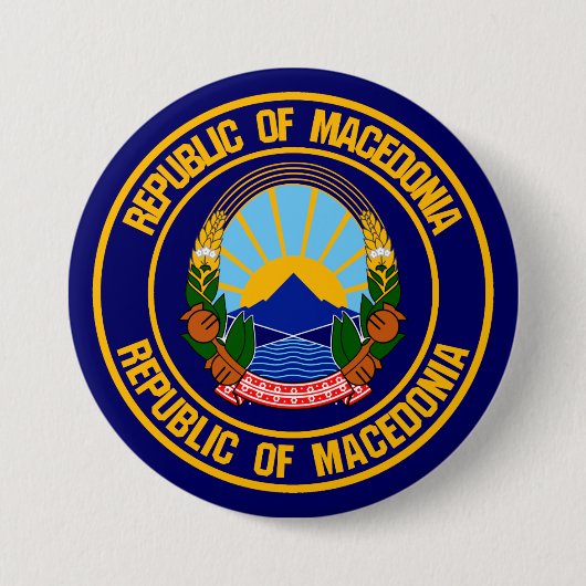 Macedonië-ronde Embleem Ronde Button 7,6 Cm (Voorkant)