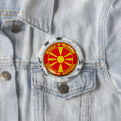 Macedonië-ronde Embleem Ronde Button 7,6 Cm (In situ)
