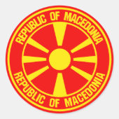Macedonië-ronde Embleem Ronde Sticker (Voorkant)