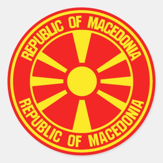 Macedonië-ronde Embleem Ronde Sticker (Voorkant)