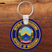 Macedonië-ronde Embleem Sleutelhanger (Voorkant)