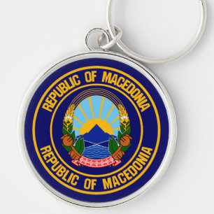 Macedonië-ronde Embleem Sleutelhanger
